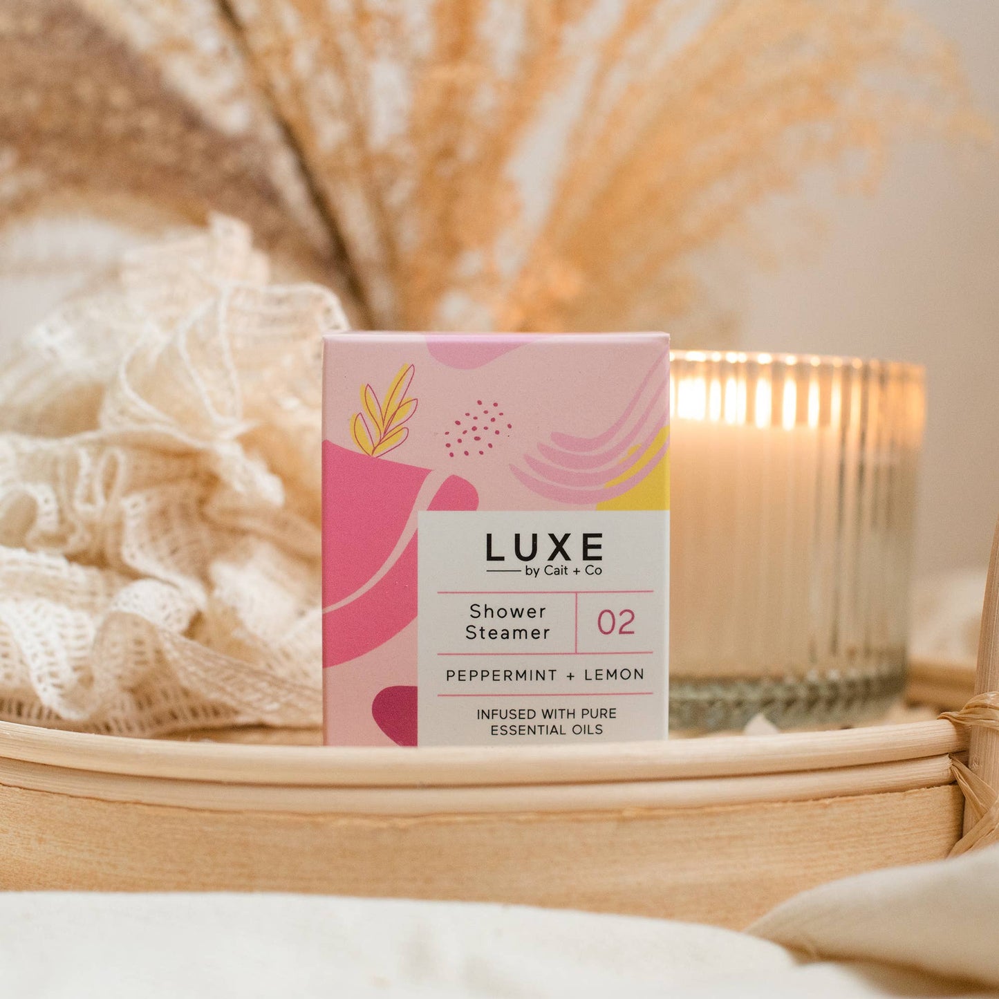 Luxe Peppermint + Lemon Shower Steamer Fizzy Bomb