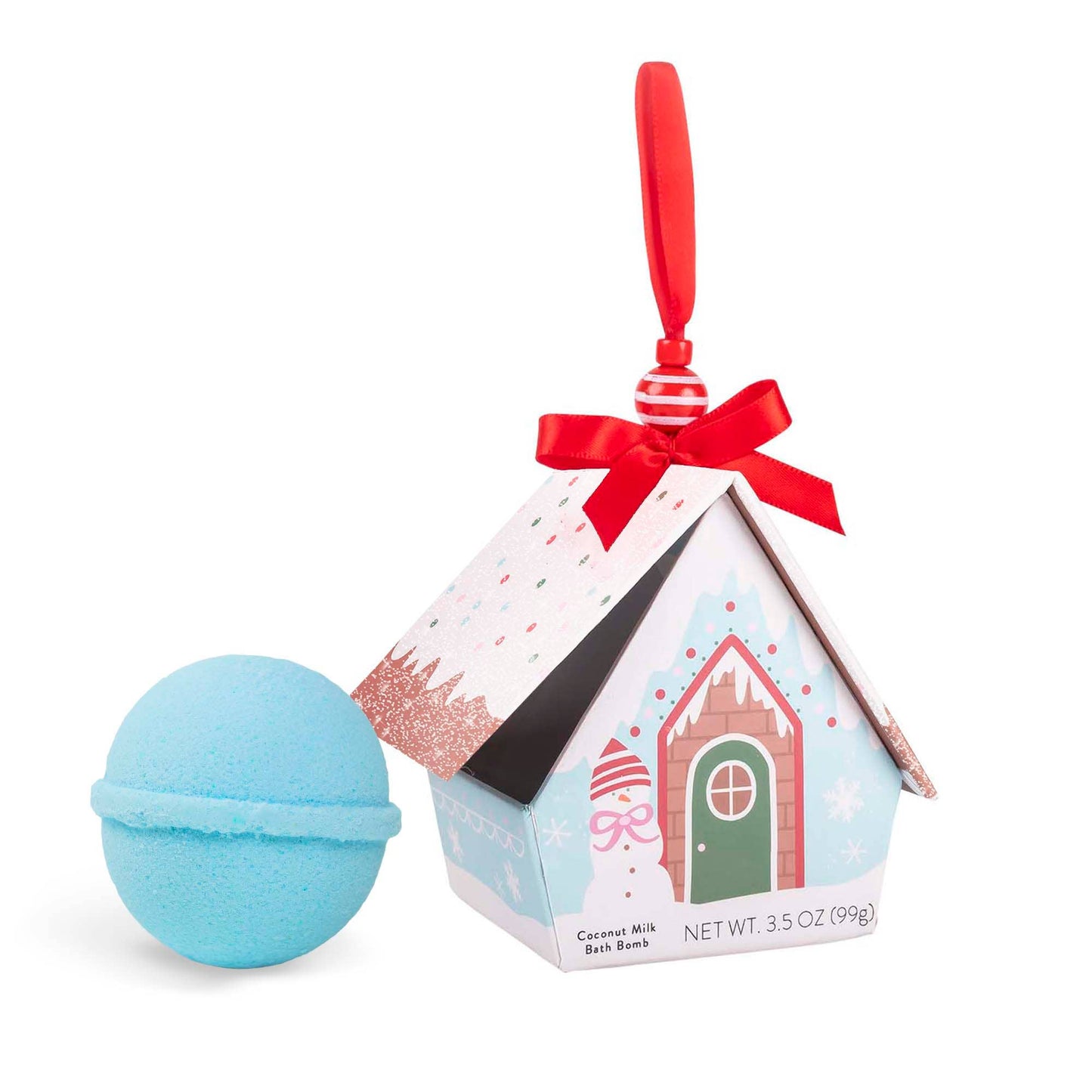 Bath Bomb Christmas Ornament House - Blue