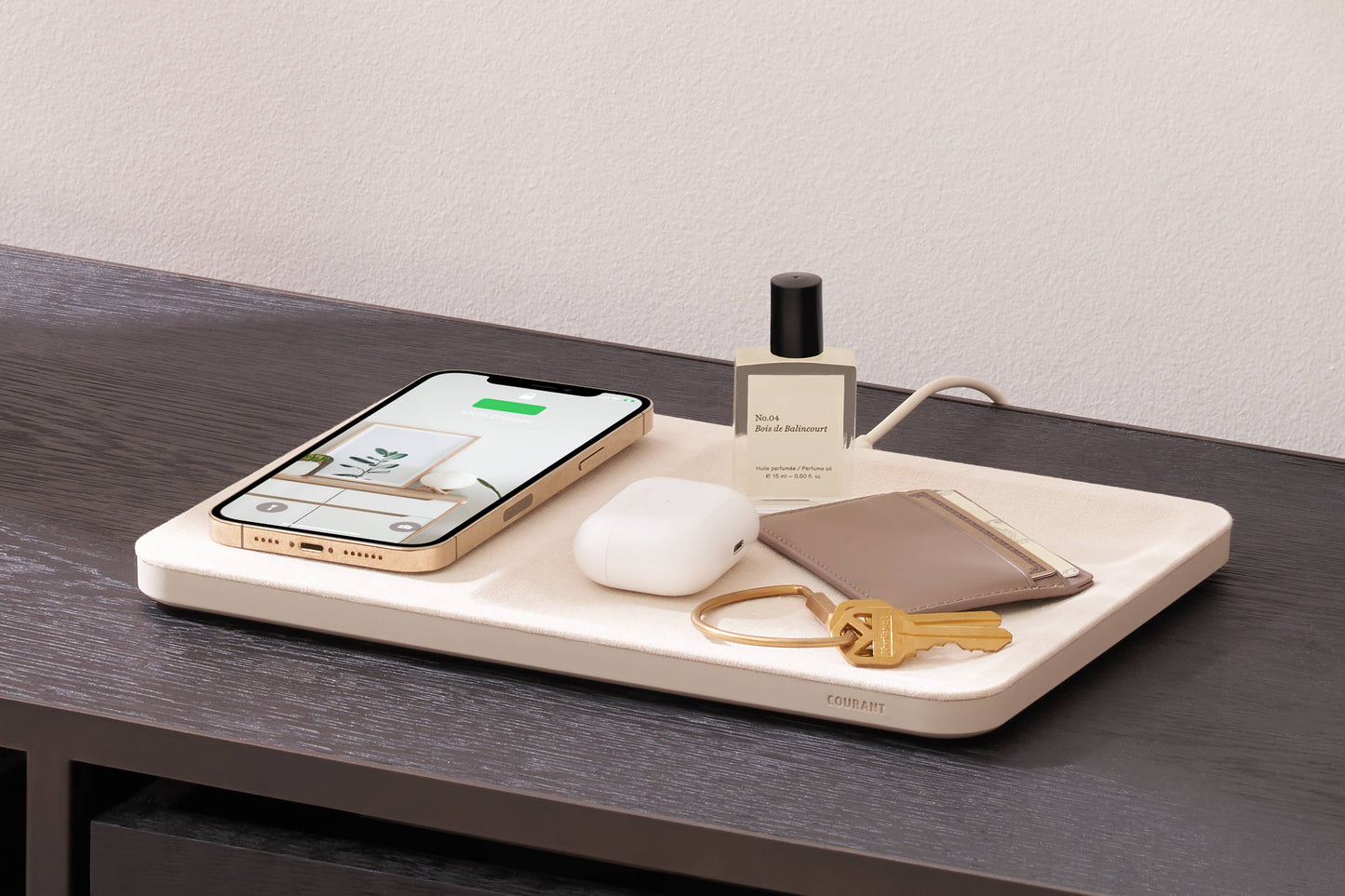 CATCH:3 - Essentials Linen Wireless Charger with Valet Tray