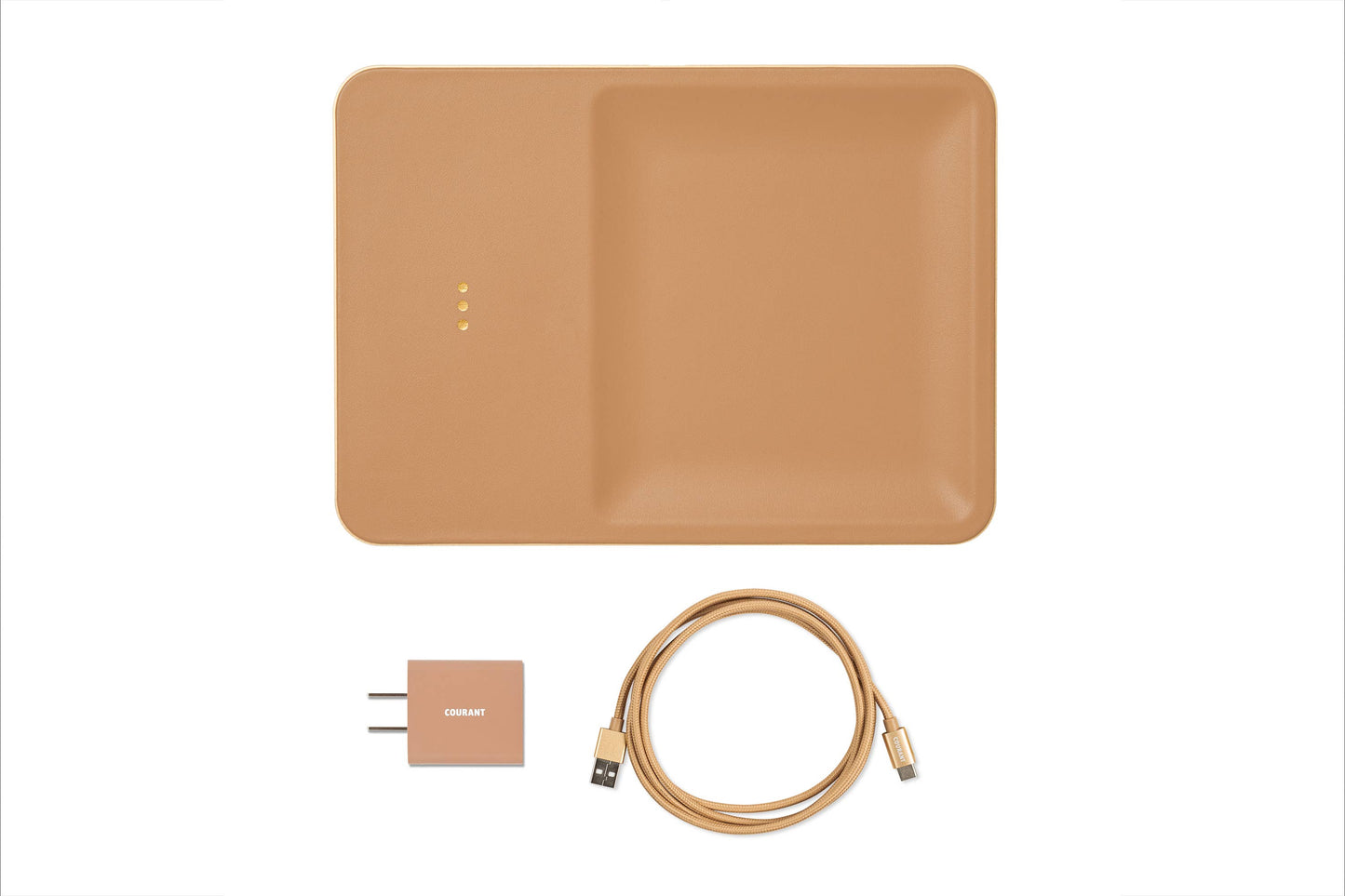 CATCH:3 - Classics Leather Wireless Charger with Valet Tray