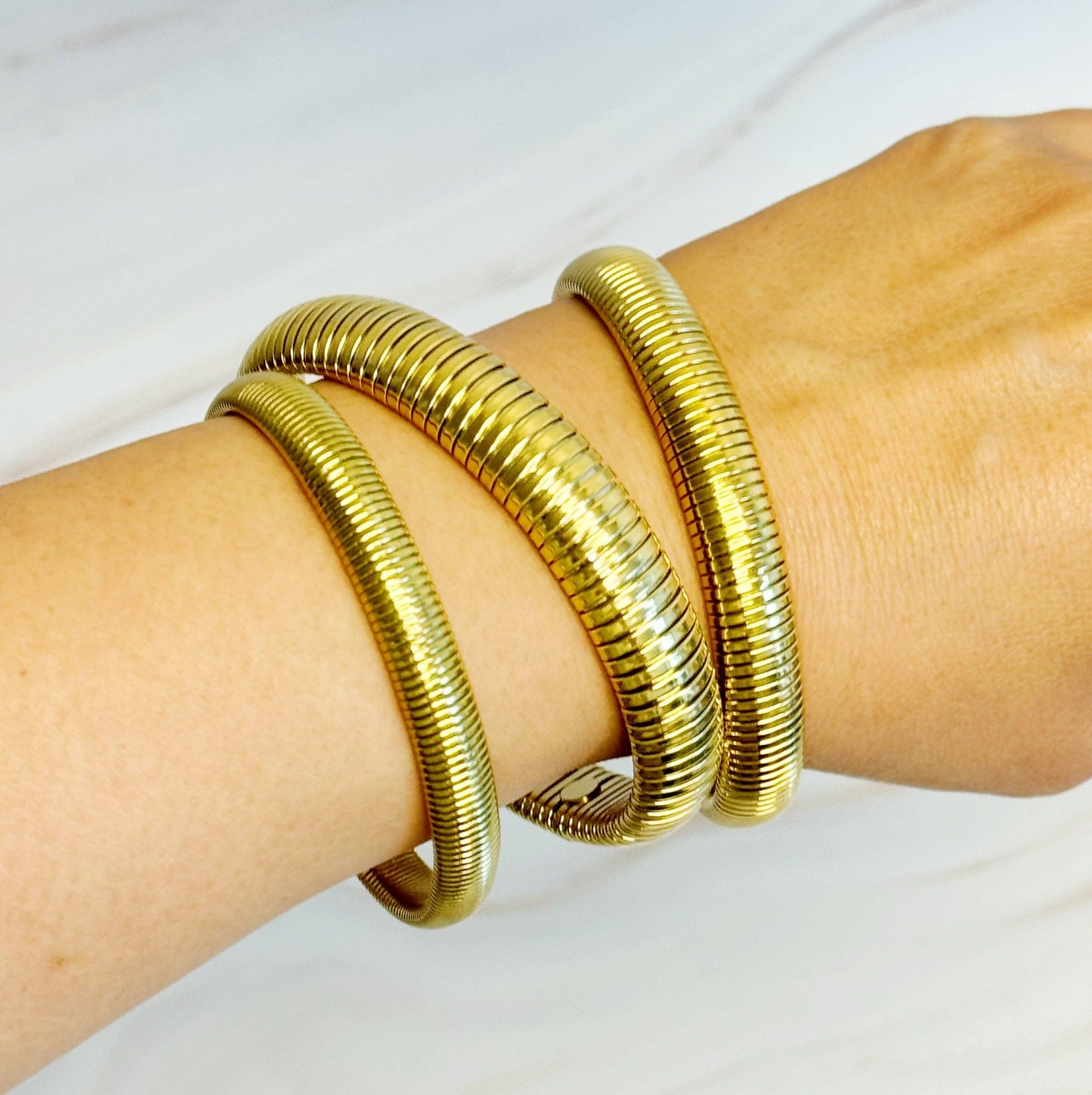 Golden Spring Soft Bangle Bracelet